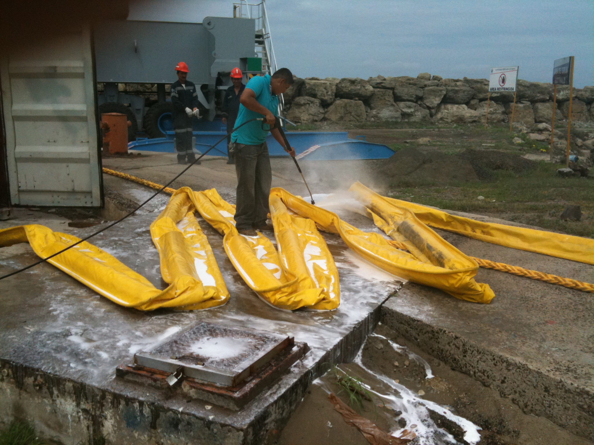 Decontamination of Marine Oil Spill Boom